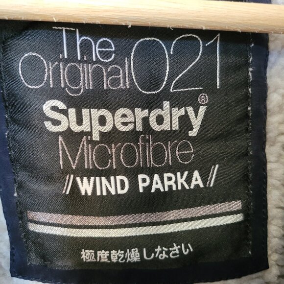 SUPERDRY Hooded The Original Wind Parka Jacket Navy Blue sz 10 - Picture 4 of 7